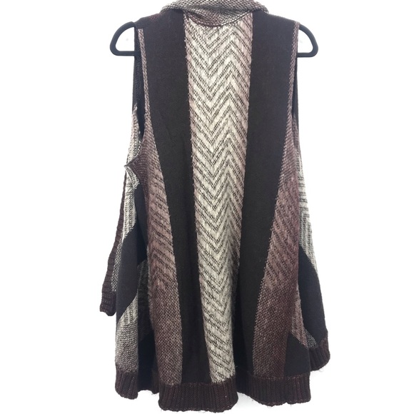 Sleeping on snow Mabli BOHO knit vest open waterfall cascade cardigan sh… - Picture 6 of 16